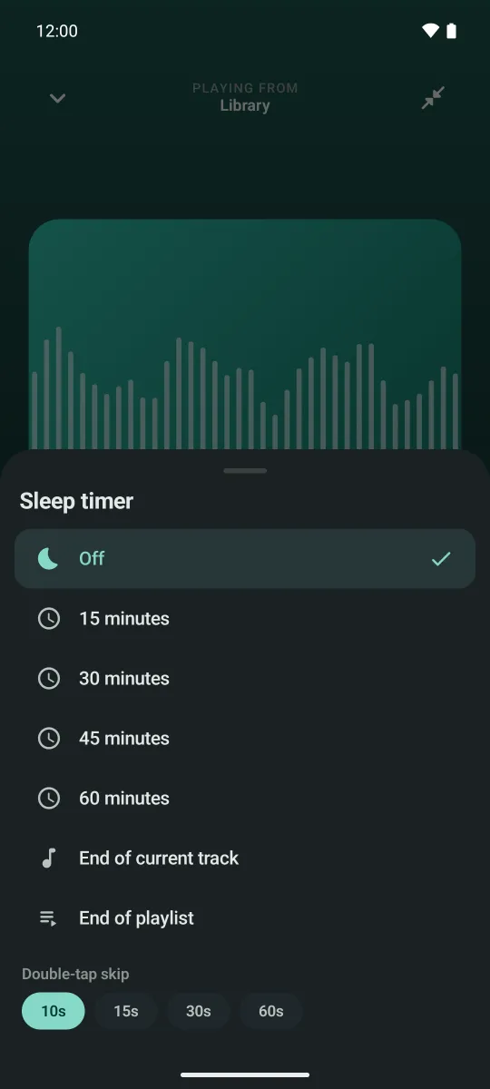 Sleep timer sheet