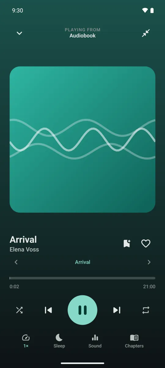 Audiobook player with chapters